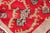 Vintage Turkish Tulu Rug With a Modern Design in Red Background For Sale - Image 12 of 13