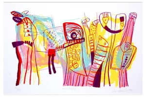 Lis Zwick, Composition, Lithograph, 1990s