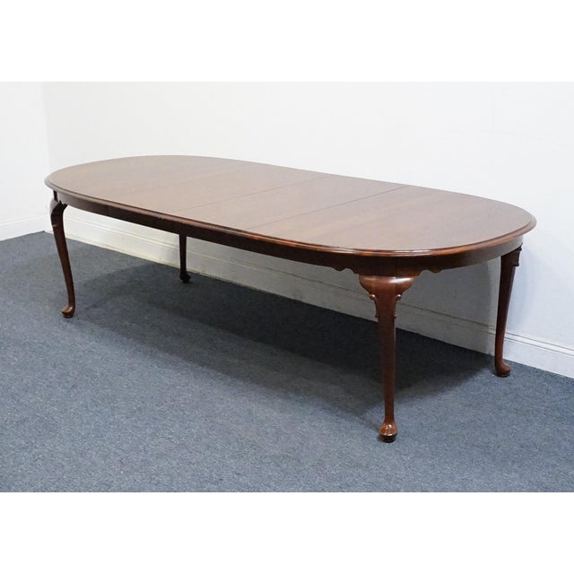 Ethan Allen Ethan Allen Georgian Court Collection Solid Cherry Traditional Style 102" Oval Dining Table 11-6214 For Sale - Image 4 of 11