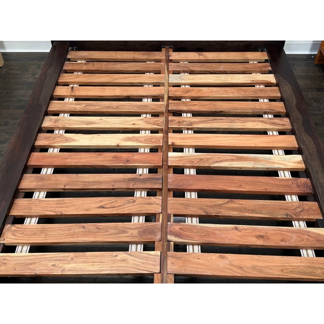 Wood Queen Size Sierra Living Concepts Sierra Nevada Low Platform Bed Frame For Sale - Image 7 of 12