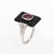 Modern Mid 20th Century Ruby Onyx Diamond Platinum Cocktail Ring Size 4.5 For Sale - Image 3 of 6