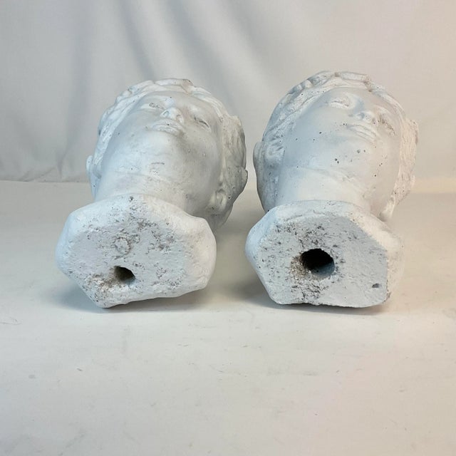 1980s Vintage Trompe L’Oeil Outdoor Painted Concrete Sister Head Bust Planters a Pair Chairish