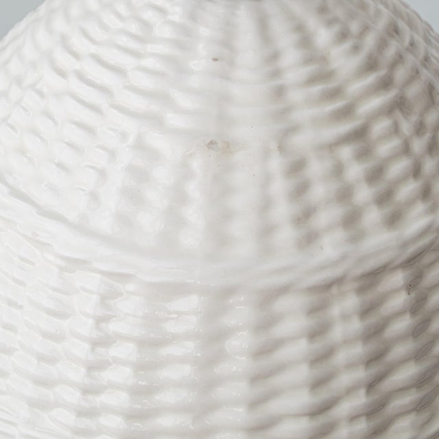 Vintage Spanish Ceramic Faux Wicker Table Lamps with New Jute Shades, 1970s, Set of 2 For Sale - Image 16 of 18