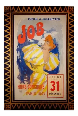 1889 Original Vintage French Jules Cheret Poster, Job Calendar