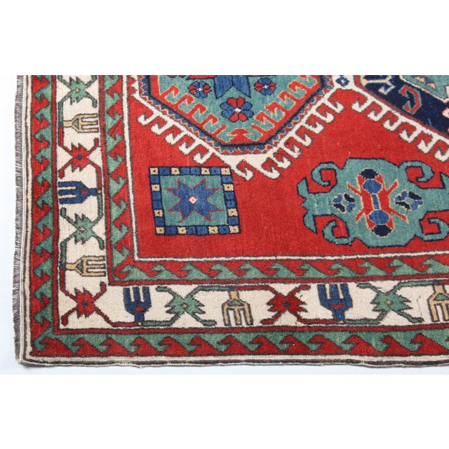 Vintage Azerbaijani Lori Pambak Rug – Fine Handwoven Pure Wool -4' 7'' X 6' 5' For Sale - Image 10 of 14