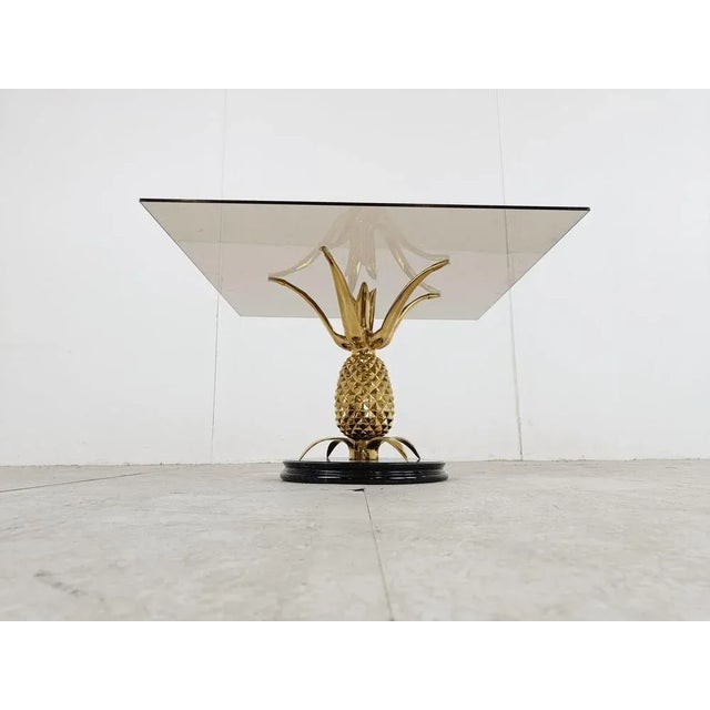Black Brass and Marble Pineapple Coffee Table, 1970s For Sale - Image 8 of 13