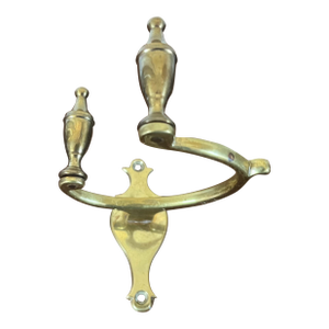 Antique 19th Century American Federal Urn Form Brass Jamb Hook for Holding Fireplace Hearth Tools Mounts on the Mantel