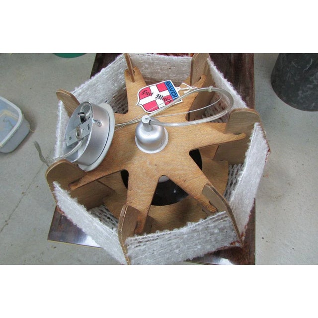 Scandinavian Wood & Wire Ceiling Lamp, 1960s For Sale - Image 3 of 9