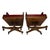 Pair of 1980s Baker Furniture Rolling Executive Chairs in Carved Wood & Burgundy Vinyl Upholstery For Sale - Image 15 of 18