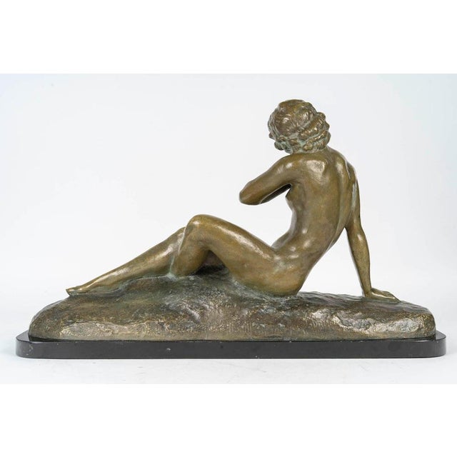Sculpture of Nude Woman in Bronze and Marble by Cipriani, 1930s For Sale - Image 4 of 10