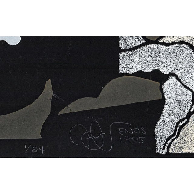 MCM still life lithograph by Massachusetts artist Robert Enos (born 1932) Pencil signed, dated 1975 and number 1 of 24....