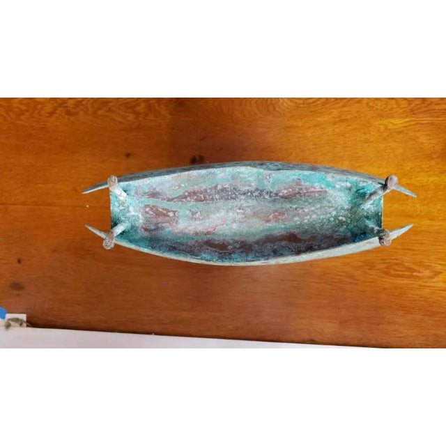 David Bowman Studio Patinated Brass Large Square Vase For Sale In New Orleans - Image 6 of 7