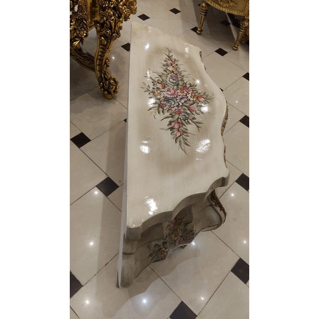 Rococo 1960s Sculptural Louis XV Bombe Commode Hand Painted French Rococo Serpentine Chest For Sale - Image 3 of 5