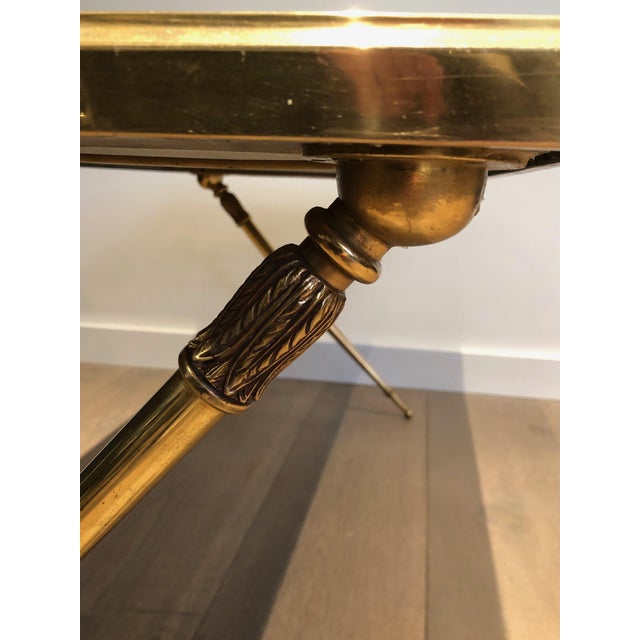 1940s Neoclassical style coffee table with marble top in the style of Raymond Subes For Sale - Image 9 of 12