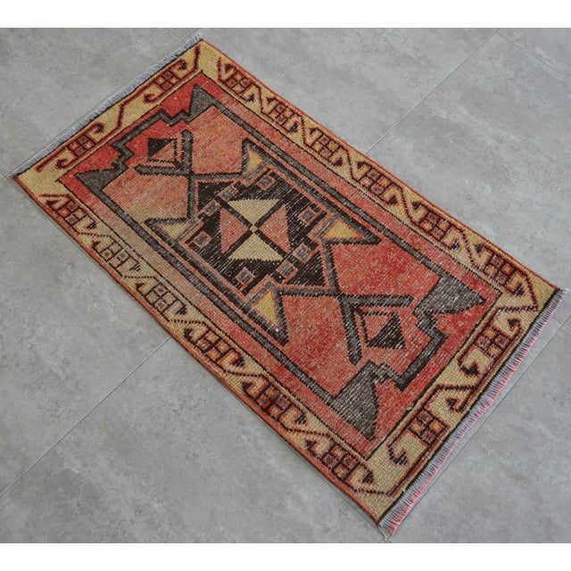 Hand Made Small Turkish Rug, Entryway Decor, DoorMat - 1'9" X 3'1" For Sale - Image 9 of 10