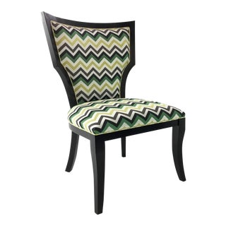 Currey and Co. Green Herringbone Garbo Side/Desk Chair For Sale