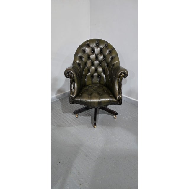 Leather Office Desk Chair, 1920s For Sale - Image 3 of 10