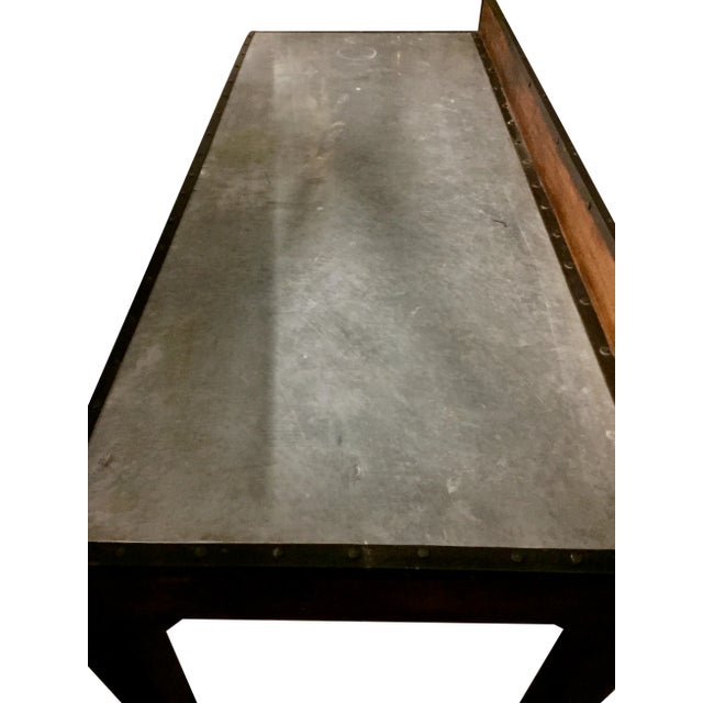 Antique Country Work Table | Island With Stainless Steel Top For Sale - Image 4 of 11