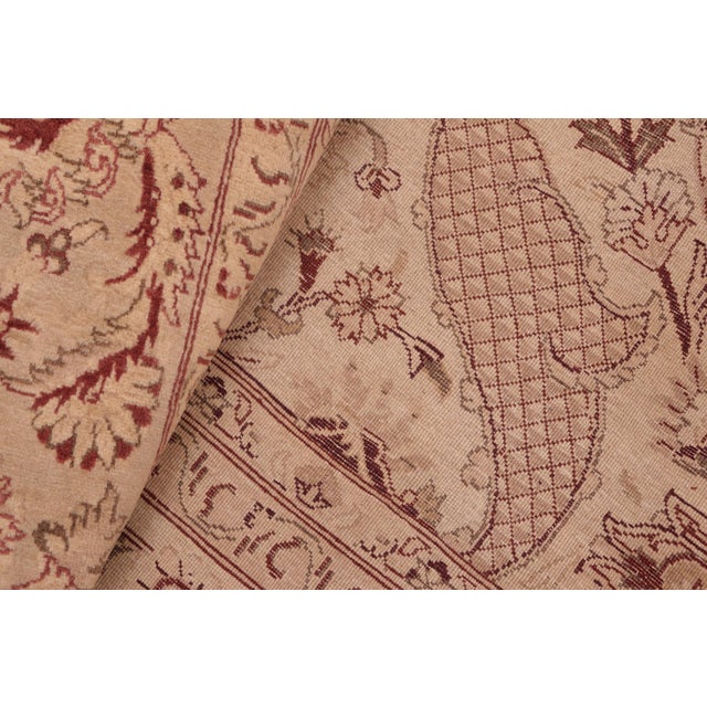 Textile Shabby Chic 1990's Agra Pak-Persian Tan/Red Wool Rug - 8'2'' X 10'4'' For Sale - Image 7 of 9