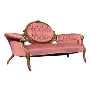 Victorian Walnut Sofa, 1860 For Sale