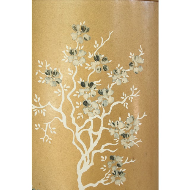 Mid-Century Modern 1950's Ransberg Chinoiserie Style Waste Basket/Stamped For Sale - Image 3 of 6