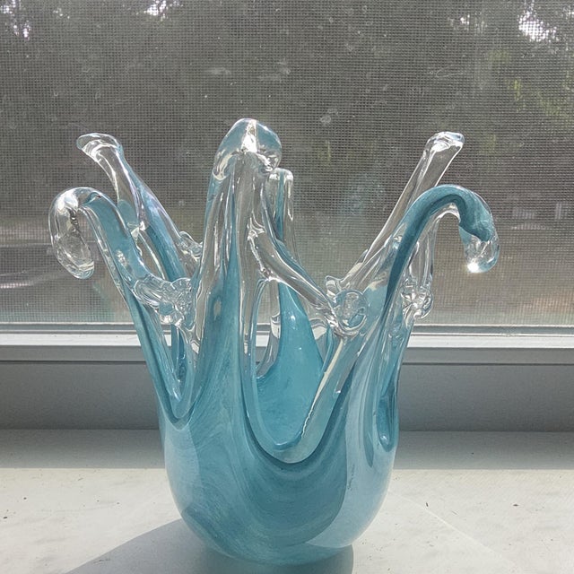 Vintage Italian Hand Blown Art Glass Sculpture Biomorphic For Sale - Image 12 of 12