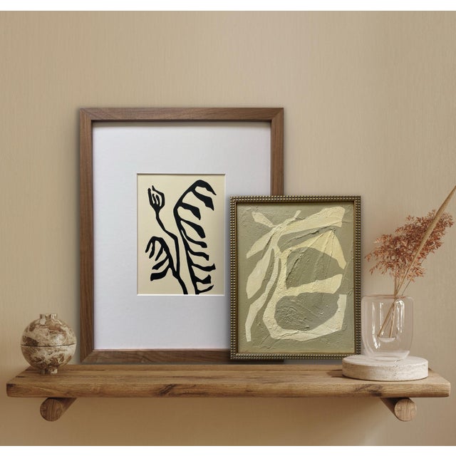 Original minimalist abstract painting on textured canvas, framed in gold locally crafted frame. Each painting canvas...
