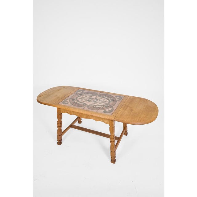 1950s Scandinavian Oak Coffee Table with Ceramic Tile Top, 1950s For Sale - Image 5 of 17