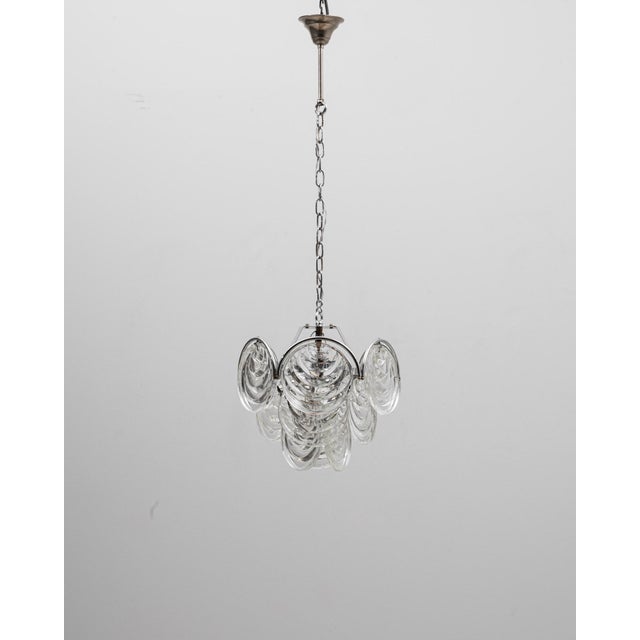 20th Century Italian Mid-Century Murano Style Glass Disc Chandelier For Sale - Image 16 of 18