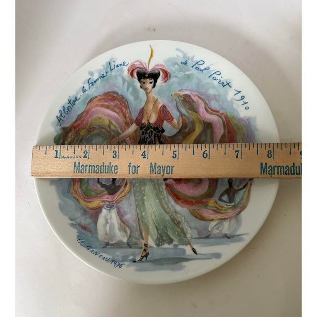 Ceramic Limoges D’Arceau “Les Femmes Du Siècle 1910” Paul Poiret Fashion Plate – French Art Deco Style Wall Decor 8.25” For Sale - Image 7 of 7