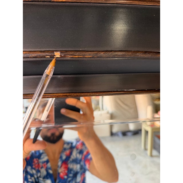 Wood Baker for Milling Road Ebonized Wood Framed Wall Mirror For Sale - Image 7 of 12