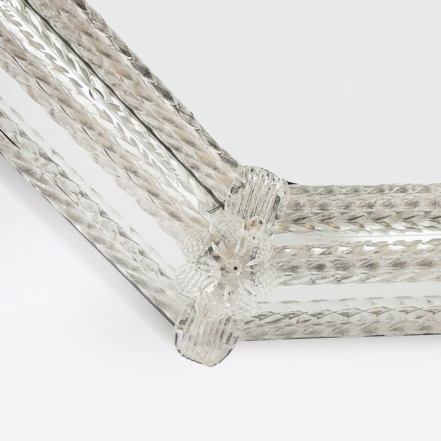 Mid-Century Venetian Braided Glass Rods & Reversed Etched Octagonal Mirror For Sale - Image 11 of 12
