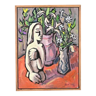 French Vintage Framed Modern Still Life For Sale