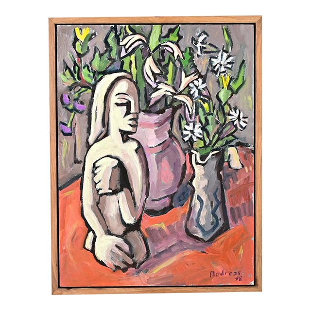 French Vintage Framed Modern Still Life For Sale