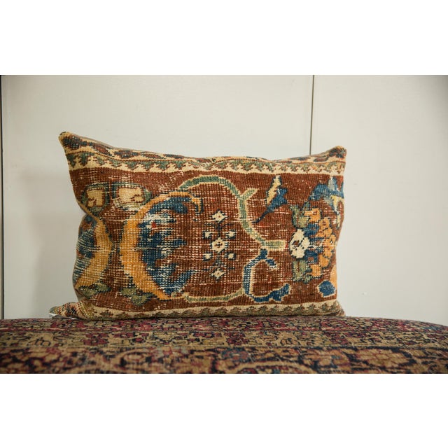 Textile Antique Ziegler Mahal Rug Fragment Pillow For Sale - Image 7 of 9