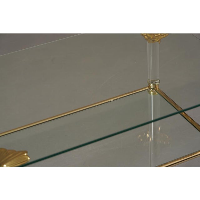 Metal Vintage Brass and Acrylic Serving Trolley, France, 1960s For Sale - Image 7 of 9