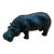 Late 20th Century Solid Cast Iron Hippopotamus Sculpture With Green Patinated For Sale