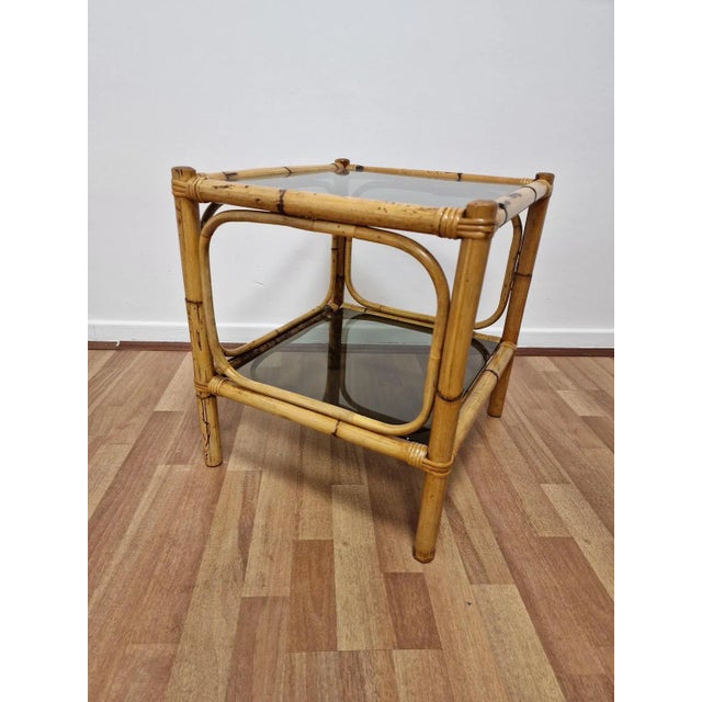 1970s Bamboo Cafe Table and Magazine Rack, in Flawless conditions. Designed 1970 to 1979