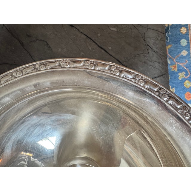 Vintage Silver Plate Punch Bowl and Ladle For Sale In Portland, ME - Image 6 of 9
