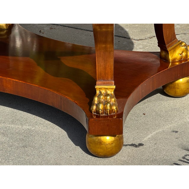 Traditional A. B. Nordiska Kompaniet Swedish Regency Giltwood Mahogany Center Table For Sale - Image 3 of 6
