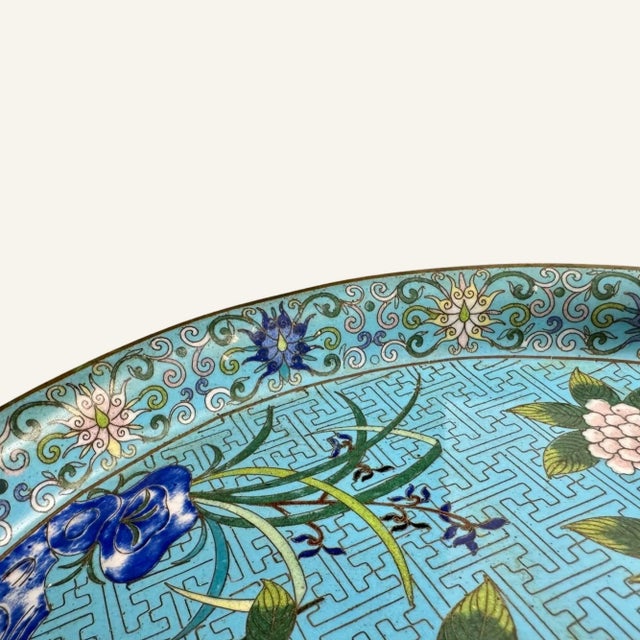 Late 19th Century Chinese Cloisonné Tray For Sale - Image 4 of 4
