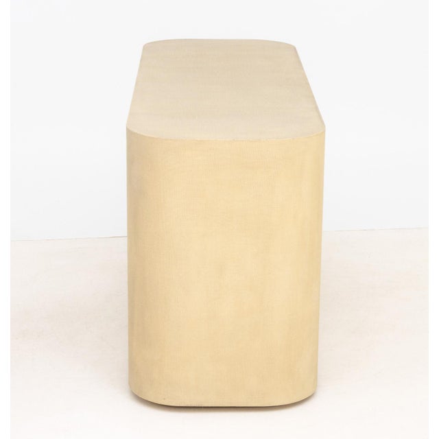 Wood Karl Springer Style Beige Grasscloth Sideboard For Sale - Image 7 of 8