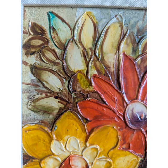 Wood Vintage Still Life Vase of Flowers Painting Framed For Sale - Image 7 of 12