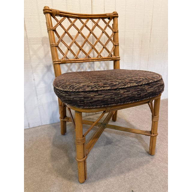 Set of 6 Mid 19th Century bamboo chairs in the Chippendale style with seat cushions. Overall, this set is in good...