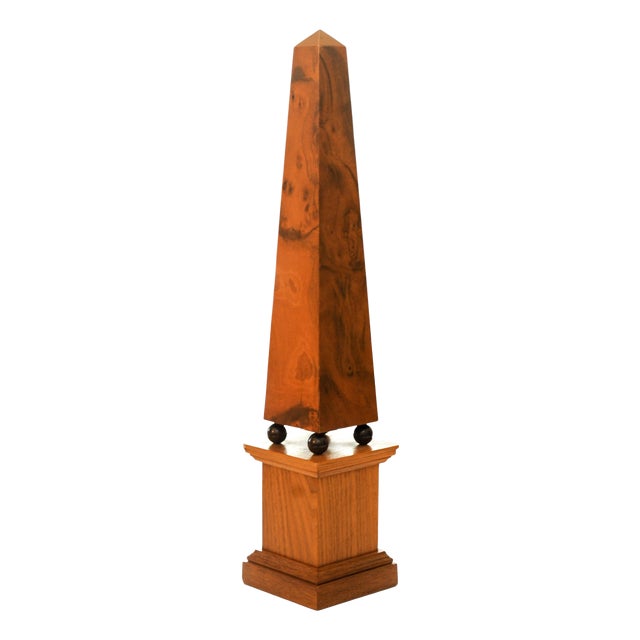 Sycamore and Walnut Wooden Desk Obelisk from David Linley, 1990s For Sale