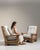 Wood 1970s Brutalist Cream Wood Pair of Club Chairs For Sale - Image 7 of 13