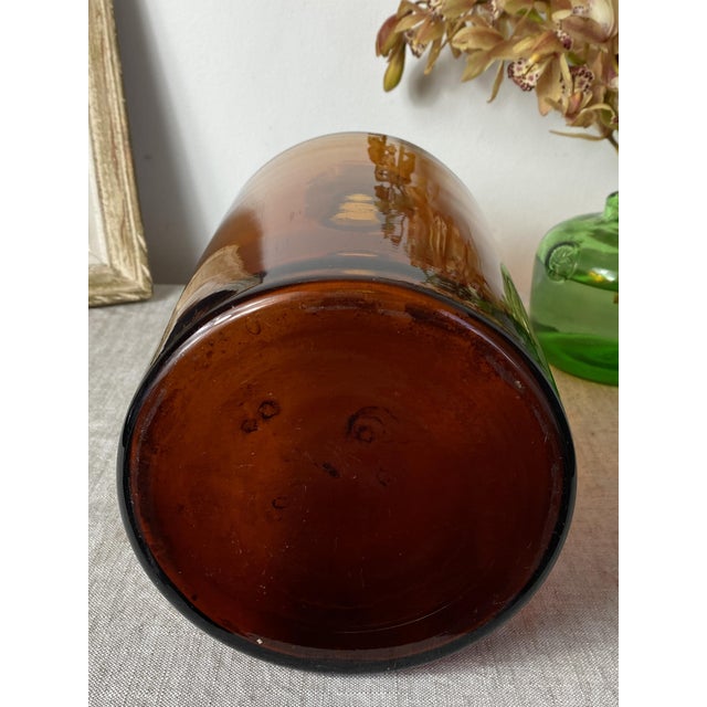 Brown Large Amber Glass Apothecary Bottle, 1970s For Sale - Image 8 of 9