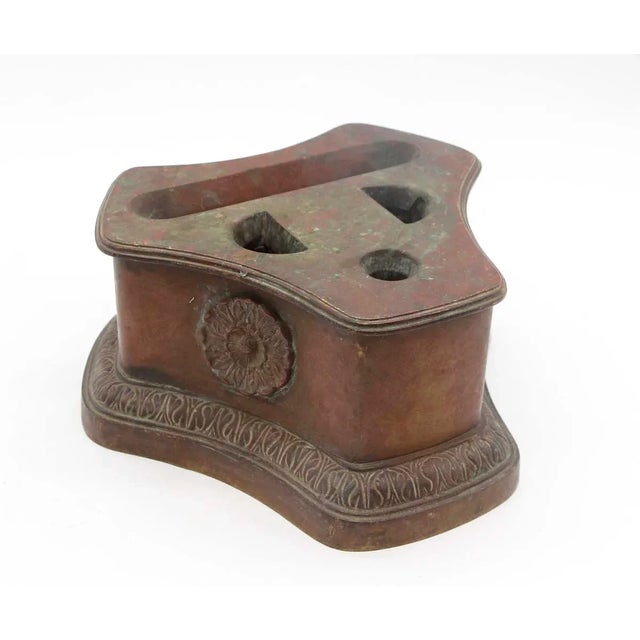 Antique Bronze Floral Fireplace Tool Holder For Sale - Image 9 of 9