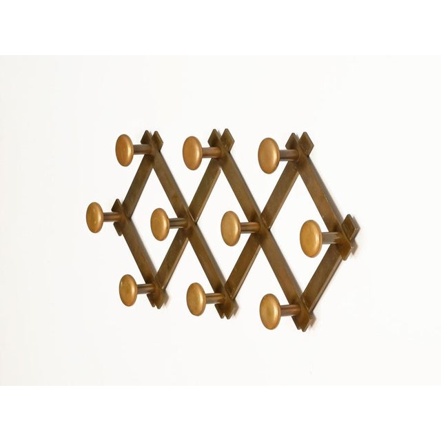 1960s Italian Expandable Brass Coat Rack by Luigi Caccia Dominioni, Italy, 1960s For Sale - Image 5 of 12