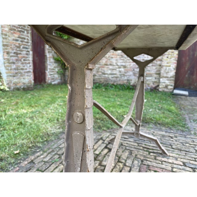 Brown French Art Deco Garden Table with Marble Top, 1920s For Sale - Image 8 of 18